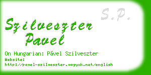 szilveszter pavel business card